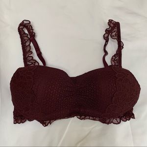Red lace bra